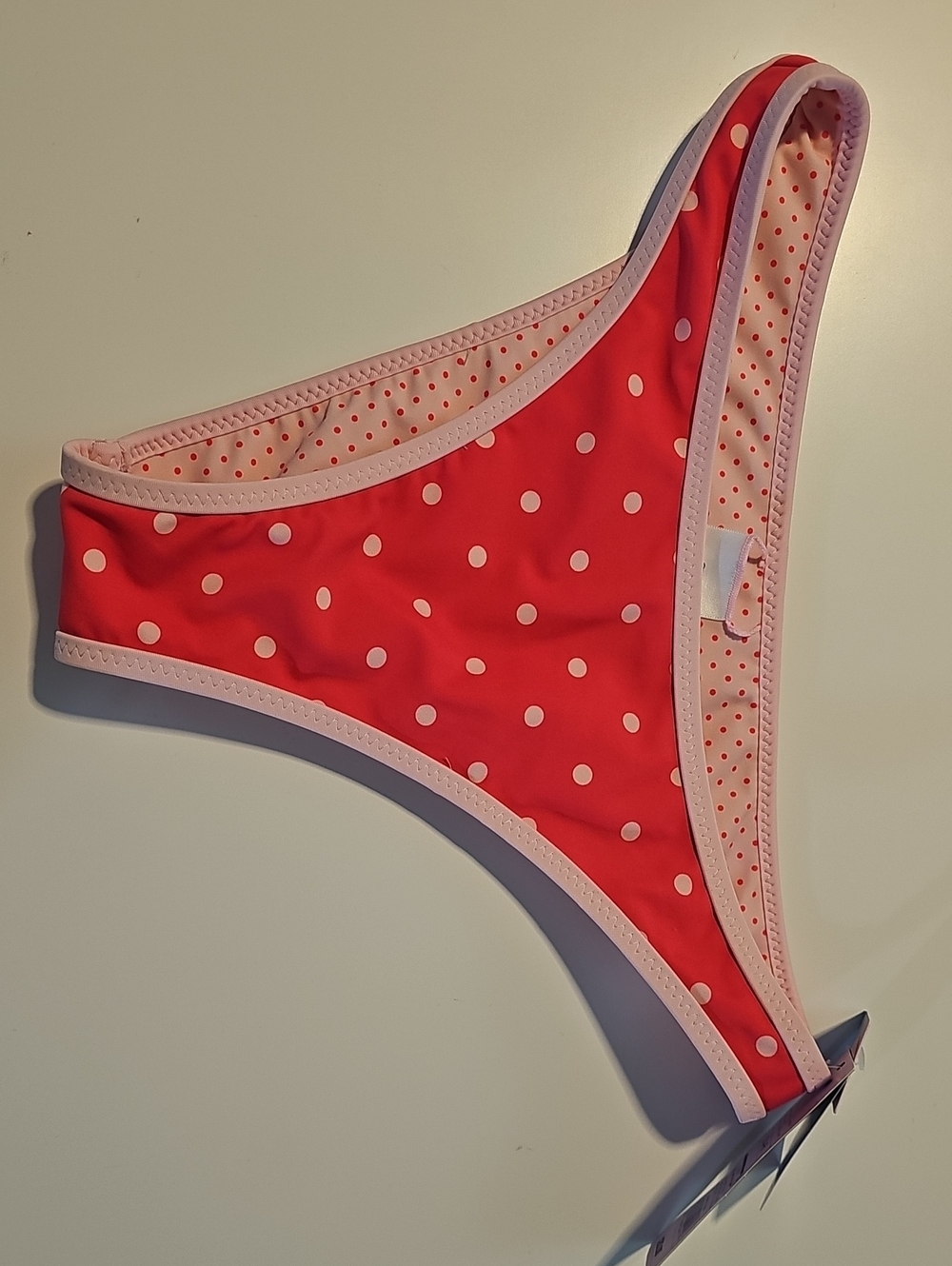 Wild Fable with Demetra Dias Women's S REVERSIBLE Pink Polka Dot Bikini Bottom
